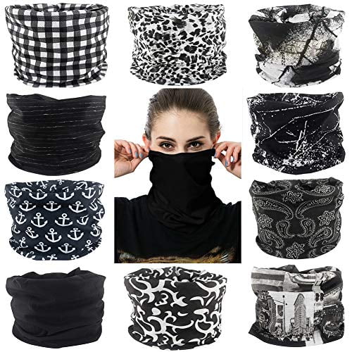 Magic Headwear Black Flowers Outdoor Scarf Headbands Bandana Mask Neck Gaiter Head Wrap Mask Sweatband 
